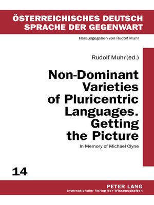 cover image of Non-Dominant Varieties of Pluricentric Languages. Getting the Picture